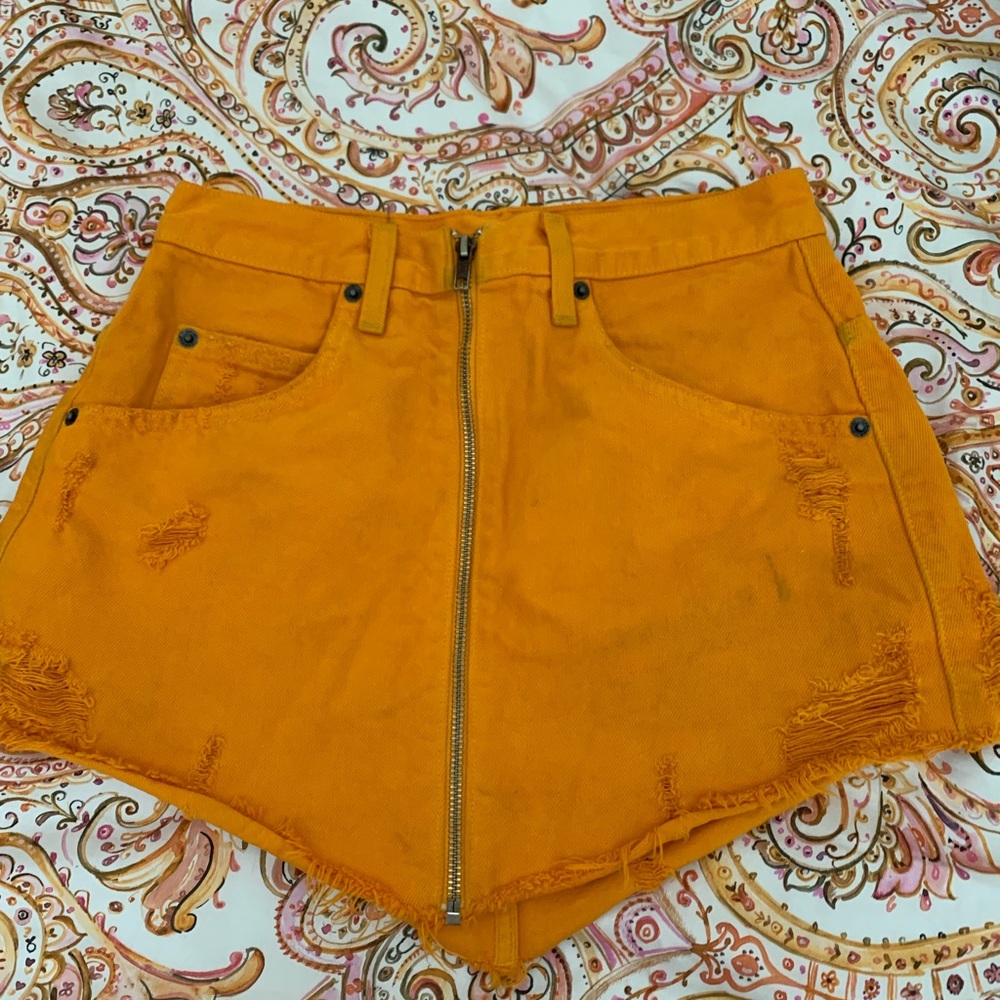 LF Orange Zip up Skirt